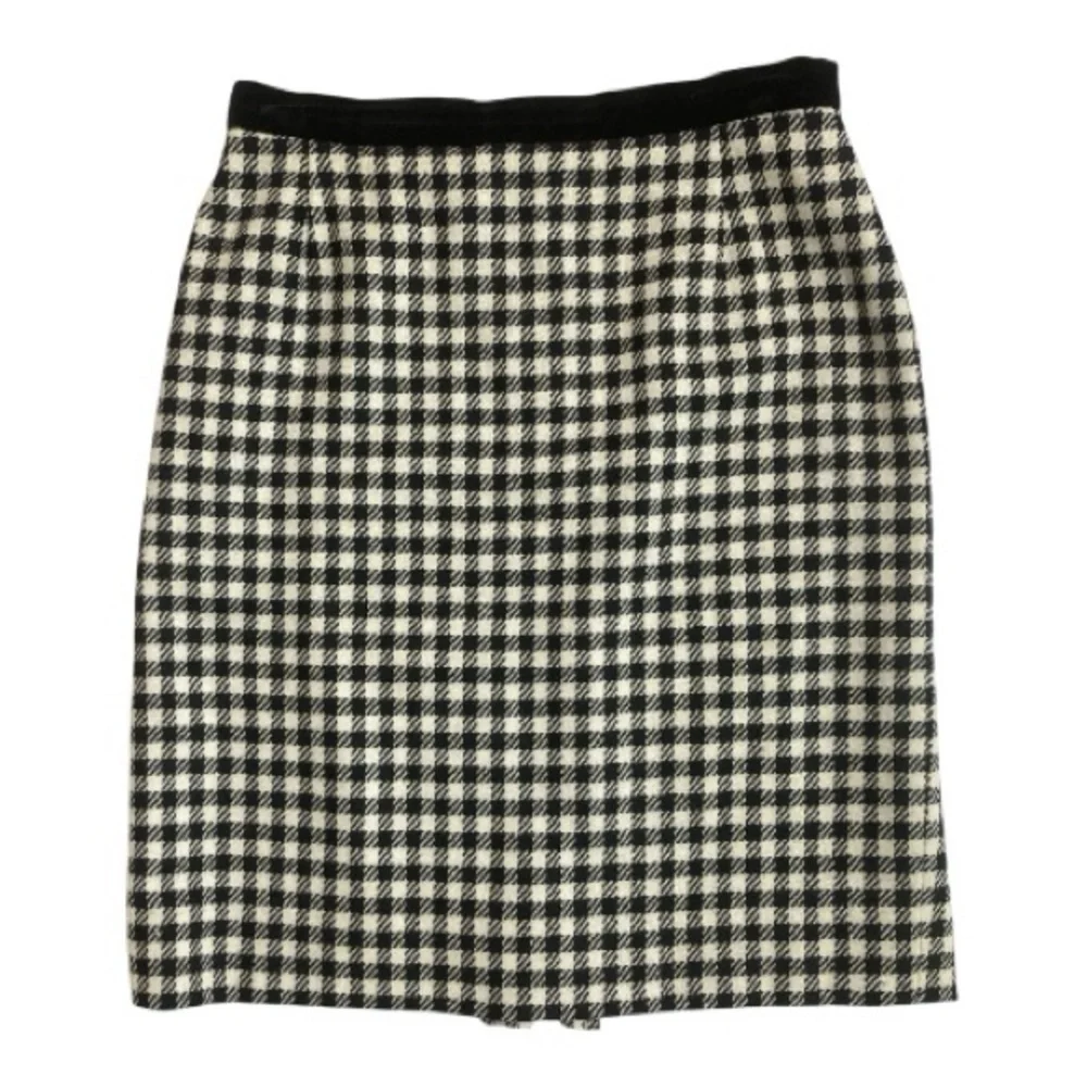 Escada Black and White Houndstooth Skirt